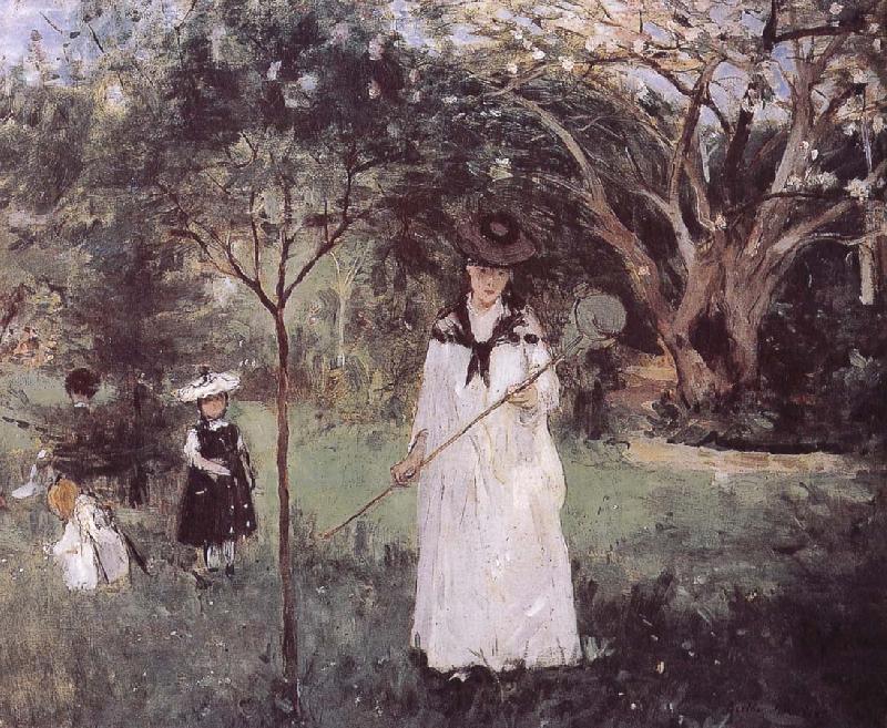 Berthe Morisot Catching the butterfly Germany oil painting art